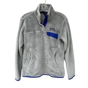 Patagonia Women's Re-Tool Snap-T Pullover Sweater - Size Medium - Gray & Blue